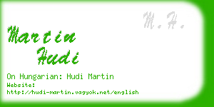 martin hudi business card